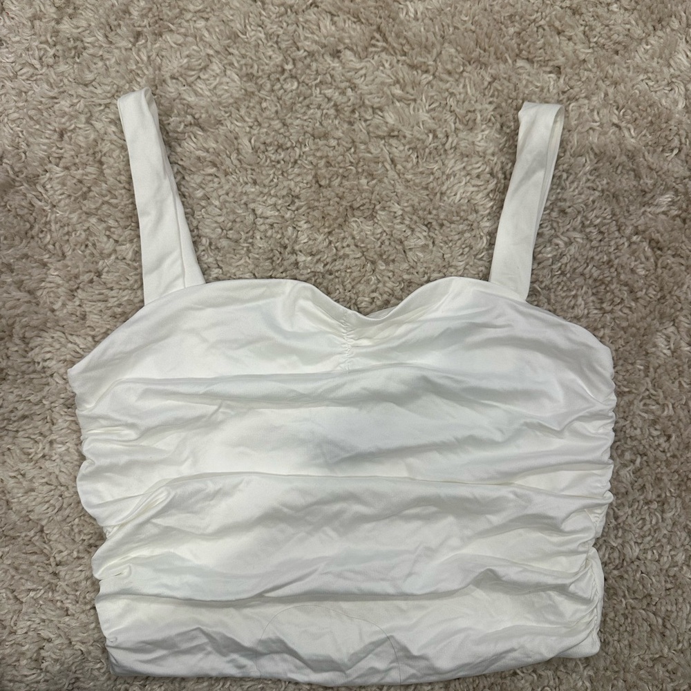 White Ruched Women's Top